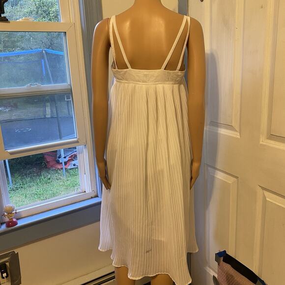 Y2K 2000s ASOS White PlissePleated Women6 Sweetheart Strap Sleeve Midi Anglecore - Picture 9 of 11